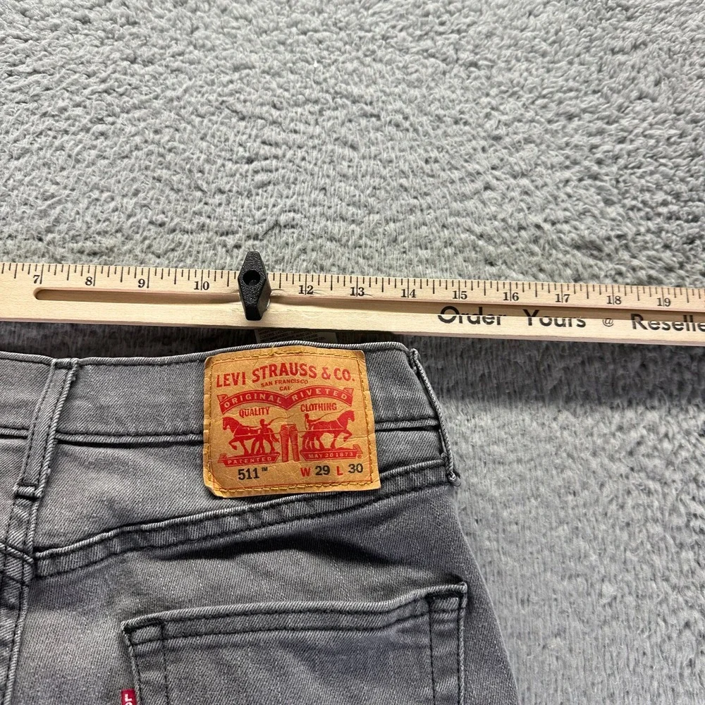 Levi's 511 Jeans Men's 29x30 Gray‎ Cotton Denim Straight Leg Workwear Light Wash